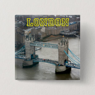 Super. Tower Bridge Londen Vierkante Button 5,1 Cm