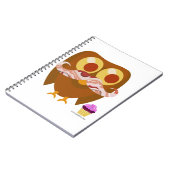 Super Trendy Bacon Mustache Owl Cartoon Notitieboek (Linkerzijde)