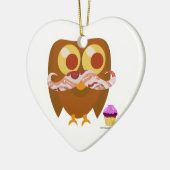 Super Trendy Bacon Mustache Owl Keramisch Ornament (Links)