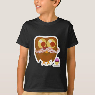 Super Trendy Bacon Mustache Owl T-shirt