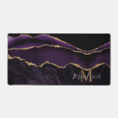 Super Trendy Paarse Agaat Gouden Glitter Desk Mat (Voorkant)