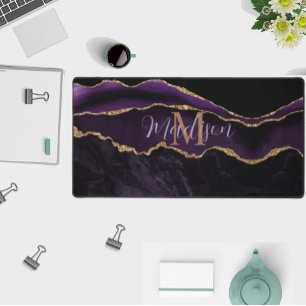 Super trendy paarse agaat gouden glitters deskmat bureaumat