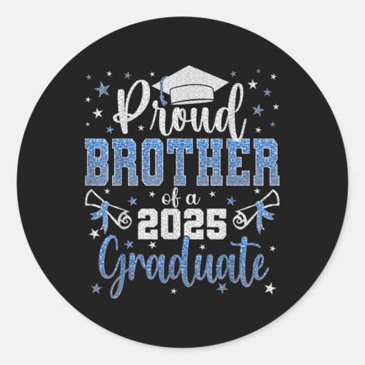 Super trotse broer van 2025 Afstuderen Afstuderen Ronde Sticker (Voorkant)
