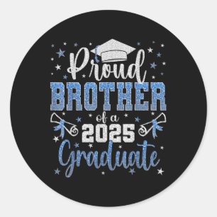 Super trotse broer van 2025 Afstuderen Afstuderen  Ronde Sticker