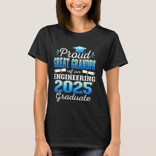 Super Trotse Grote Opa 2025 Engineering Afgestudee T-shirt (Voorkant)
