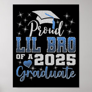 Super trotse Lil Bro van 2025 Afstuderen Geweldige Poster