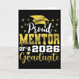Super trotse mentor van afgestudeerde senior van 2 kaart