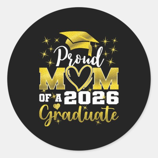 Super trotse moeder van eindexamenstudent afstudee ronde sticker (Voorkant)