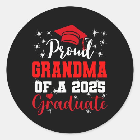 Super trotse oma van 2025 Afstuderen Afstuderen FA Ronde Sticker (Voorkant)