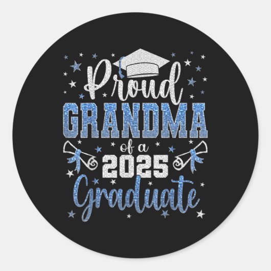 Super trotse oma van 2025 Afstuderen Afstuderen FA Ronde Sticker (Voorkant)