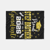 Super trotse Step Brother van 2025 Afstuderen Grad Fleece Deken (Voorkant (Horizontaal))