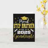 Super trotse Step Brother van 2025 Afstuderen Grad Kaart (Gele Bloem)