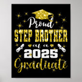 Super trotse Step Brother van 2025 Afstuderen Grad Poster (Voorkant)