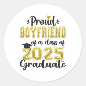Super trotse vriend van 2025 Afstuderen Afstuderen Ronde Sticker (Voorkant)