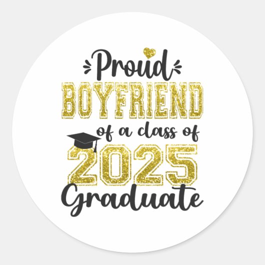 Super trotse vriend van 2025 Afstuderen Afstuderen Ronde Sticker (Voorkant)