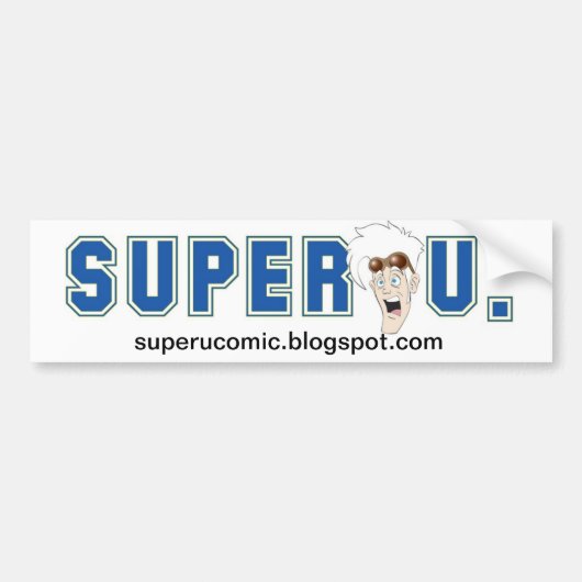 Super U. Bumpersticker! Bumpersticker (Voorkant)