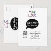 super uitverkoop bedrijfs kortings scan QR-code de Briefkaart (Voorkant / Achterkant)