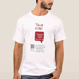 super uitverkoop zakelijke korting scan QR-code de T-shirt