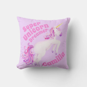 Super unicorn dreamer waterverf art meiden kussen