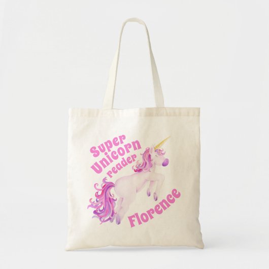 Super unicorn-lezer kinder kunsttas tote bag (Voorkant)