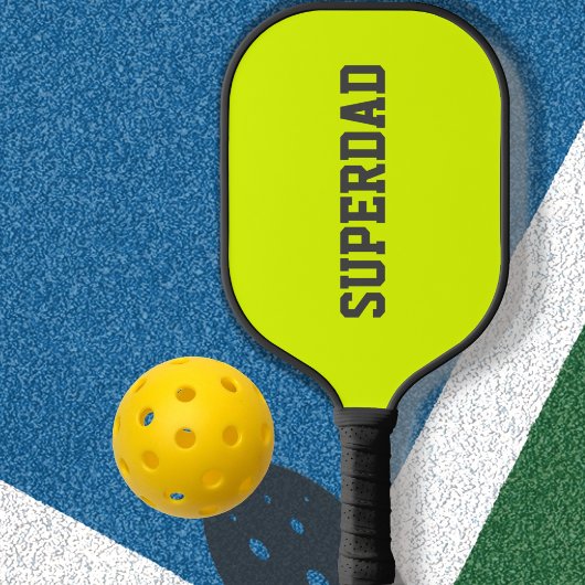 Super vader in fel geel pickleball paddle