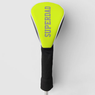 Super vader in fluorescerend geel golfheadcover