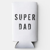 Super vader zwart tekst wit seltzer blikjeskoeler (Voorkant)