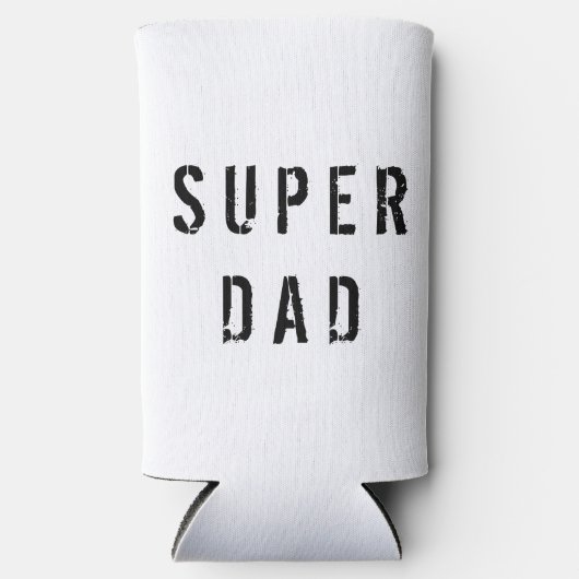 Super vader zwart tekst wit seltzer blikjeskoeler (Voorkant)