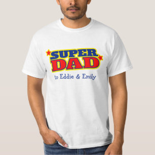 Super van de de tekstdouane van de Papa grafische T-shirt