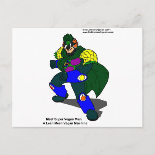 Super Vegan Man (Onze Mascotte) Geeft T-shirts & K Briefkaart