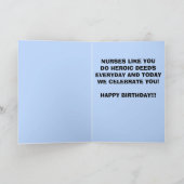 Super verpleegster verjaardag kaart (Binnen)