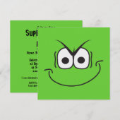 Super Villain Birthday Party Invitation Green Kaart (Voorkant / Achterkant)