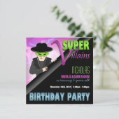 Super Villains Birthday Party Kaart (Staand voorkant)