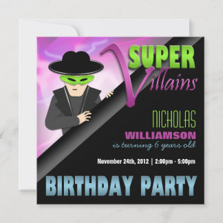 Super Villains Birthday Party Kaart