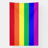 Super Vivid Vibrant Colors LGBTQ+ Rainbow Stripes Spandoek (Verticaal)