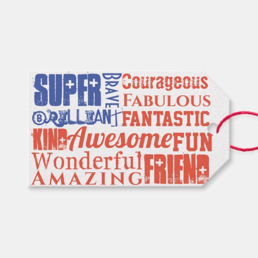 Super Vriend Positieve Waardering VS Vlag Cadeaulabel (Voorkant (Horizontaal))