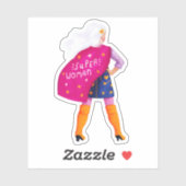 Super Vrouw Moeder Dochter Meisje Baas Held Sticker (Vel)