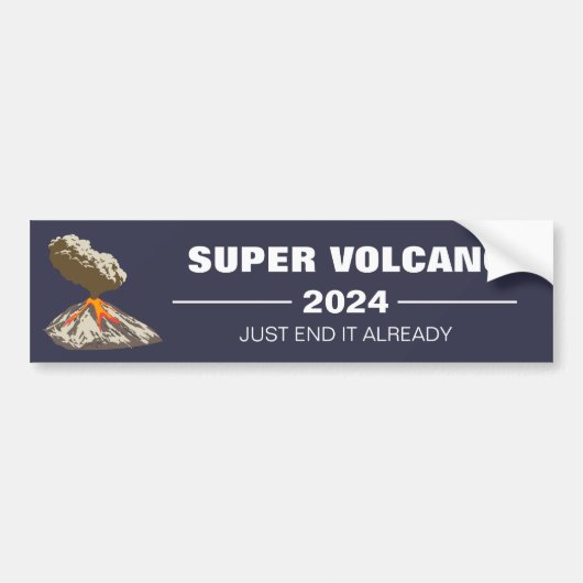 Super Vulkaan 2024 Bumpersticker (Voorkant)