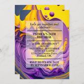 Super Wavy Print Verjaardagsfeest Kaart (Voorkant / Achterkant)