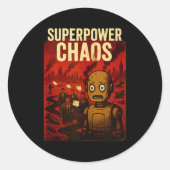 Super Wer Chaos Dystoan Satire War Consequences Gi Ronde Sticker (Voorkant)