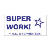 "SUPER WERK!" + Naam leraar Rubberen stempel (Design)