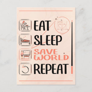 Super Wiskunde Teacher redt de wereld. Bedankt cad Briefkaart