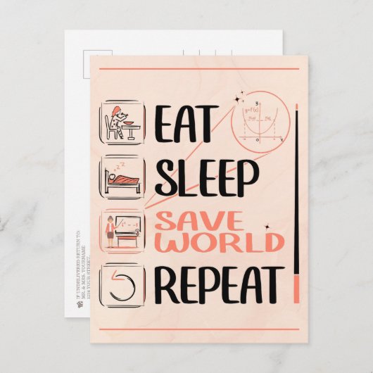 Super Wiskunde Teacher redt de wereld. Bedankt cad Briefkaart (Voorkant / Achterkant)