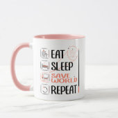 Super Wiskunde Teacher redt de wereld. Bedankt cad Mok (Links)