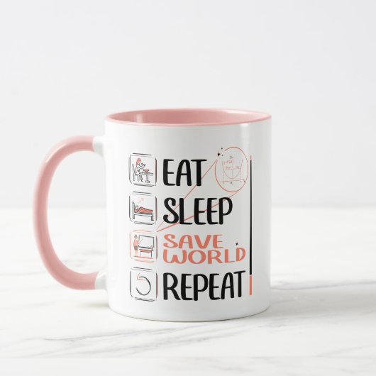 Super Wiskunde Teacher redt de wereld. Bedankt cad Mok (Links)