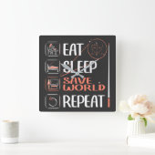 Super Wiskunde Teacher redt de wereld. Bedankt cad Vierkante Klok (Huis)