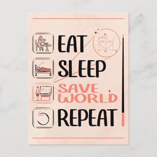 Super wiskundeleraar redt de wereld. Bedankcadeau Briefkaart (Voorkant)