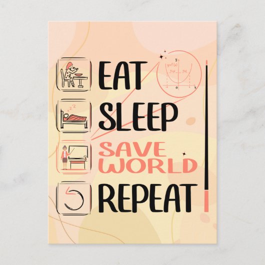 Super wiskundeleraar redt de wereld. Bedankcadeau Briefkaart (Voorkant)