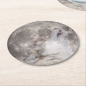 Super Wolf Moon Ronde Kartonnen Onderzetter (Gebogen)