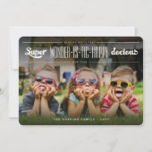 Super Wonder-is-tic Happy-docious nieuwjaarsfoto Feestdagenkaart (Voorkant)